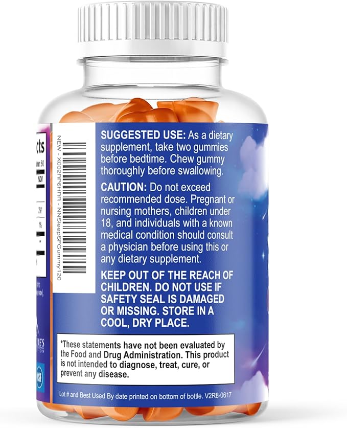 Melatonin Sleep Gummies - 6mg Per Serving - Sugar-Free Sleep Support Melatonin Gummy for Adults - Extra Strength Sleeping Gummy Supplement - Supports Restful Sleep - Tasty Orange Flavor - 120 Gummies