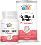 21st Century Brilliant Brain Performance Capsules, (30 Count), Cognitive Health Support, Contains Plant-Sourced Phosphatidylserine & Nootropic Coffee Fruit Extract, Decaf & Gluten Free