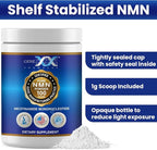 Genex Formulas Pure NMN Powder 100 Grams, Instant Dissolve, Shelf Stable, Non-Synthetic, PVP Free, Ultra-Low Density, 99.9% Pure NMN, Made in a US-Based, GMP, NSF & FSSC 22000 Certified Facility