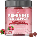 GORNVB Premium Feminine Balance Gummies for Women, Support pH Balance & Vaginal Probiotics Health Gummies with Cranberry Pineapple Powder, D-Mannose, Sugar Free, Gluten Free, Vegan