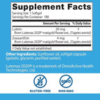 Doctor's Best Lutein Supplement 20mg with Zeaxanthin - Lutein for Eyes, Eye Health Vitamins for Men & Women, Vision and Macular Health Support, Lutemax 2020 Marigold Flower Extract - 180 Softgels