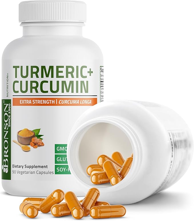 Bronson Turmeric Curcumin Extra Strength - Antioxidant, Joint & Digestion Support with BioPerine, Non-GMO, 90 Vegetarian Capsules