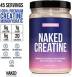NAKED Creatine - Strawberry Flavored Creatine Monohydrate - Real Strawberry Powder, No Additives, Muscle Growth, Vegan, Non-GMO, Gluten Free, Soy Free - 45 Servings