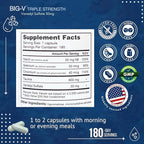 Bricker Labs Big-V Triple Strength Vanadyl Supplement: Vanadyl Sulfate 30 mg, Taurine 600 mg, Selenium, Chromium and Niacin, Blended Mineral Supplement, 180 Capsules (180 Servings)
