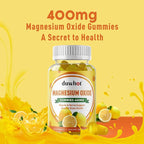 Magnesium Oxide Gummies 400mg, Magnesium Oxide Chewable Supplement for Adults & Kids, Nerve, Muscle, Bone & Heart Support, Non GMO, Pectin, Vegan, 120