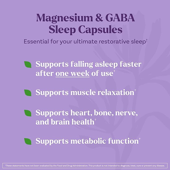 Natrol Sleep & Restore Capsules with Magnesium Glycinate 100mg, GABA, Essential for Your Ultimate Restorative Sleep, Melatonin-Free, 30 Day Supply