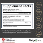 Natgrown Ashwagandha KSM 66 Supplement 600 mg - Stress, Mood, & Athletic Support - Organic KSM66 Root Extract with 5% Withanolides - Vegan Capsules - 60 Count
