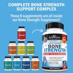 BioSchwartz Bone Strength Supplement - Gentle Non-Constipating Bone Health Supplement for Women & Men with 9-in-1 Complex with Calcium Magnesium Zinc D3 K2 & More - 3rd Party Tested - 1 Month