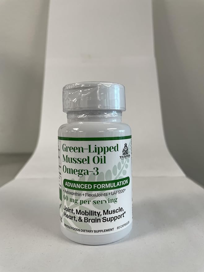 TURNER New Zealand Green Lipped Omega-3 Mussel Oil, 53x Higher Potency with UAF1000+ Super Antioxidant. No Fishy Aftertaste, 3 Bottles, 180 Softgels