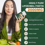 Liposomal Fisetin Supplement, 2000MG, 98% Pure Fisetin Polyphenols Antioxidants, with Quercetin, TMG and Resveratrol, for Healthy Aging, Cognitive Support, 60 Capsules