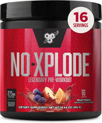 BSN N.O.-XPLODE Pre Workout Powder, Energy Supplement for Men and Women with Creatine and Beta-Alanine, Fruit Punch, 16 Servings, 0.65 Pound