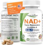 Nature Whisper® NAD+ Supplement 620mg | 6-in-1 Complex with Resveratrol, Ashwagandha & Urolithin A - Daily Energy Stack for Focus, Brain Fog & Healthy Aging - 60 Capsules