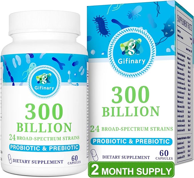 Probiotics for Women & Men - 300 Billion CFU, 24 Strains Probiotics + 15 Organic Herbs Prebiotics for Digestive, Gut Health, Immune, Constipation, Diarrhea & Whole-Body Health - 2 Months Supply