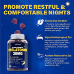 Melatonin Gummies 30mg for Adults: Maximum Strength Melatonin Supplement with L-Theanine, Ashwagandha, MSM, Vitamin D3 & Zinc - Non-Habit Forming, Natural Mixed Berry Flavor 60 Count (Pack of 1)