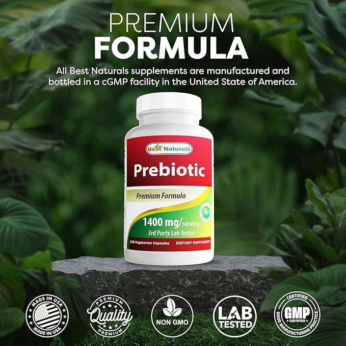 Best Naturals Prebiotics Fiber XOS (Xylo Oligosaccharide) 1400mg Serving 120 Veg Capsules (Pack of 2)