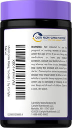 Carlyle Melatonin 10mg | 180 Time Release Tablets | All Night Support | with Vitamin B6 | 100% Drug Free Supplement | Vegan, Non-GMO, Gluten Free