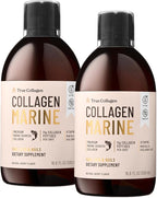 True Collagen Marine | 11,000 mg Hydrolyzed Collagen Liquid Supplement - 2 x 500 ml (1,000 ml), 40 Day Supply | Hyaluronic Acid, Biotin and Vitamin C for Healthy Hair, Skin and Nails | Sugar-Free