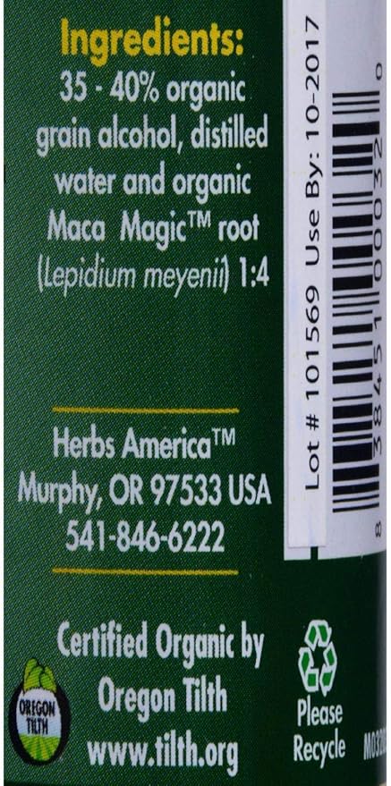 Maca Magic: 100% Organic Liquid Extract (2oz) Peruvian Premium Grade Maca - Full Spectrum Blend of Black Maca, Red Maca, Purple Maca, and Yellow Maca - Certified Organic - Raw Vegan
