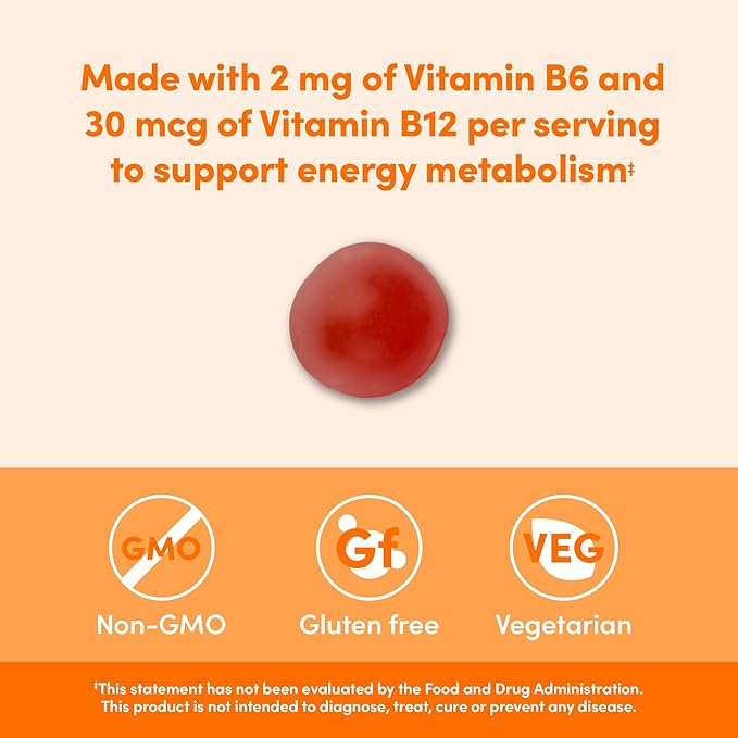 Amazon Elements - B-Complex, Supports Immune and Normal Energy Metabolism, 70 Gummies, 70-Day Supply, Vegan, Adult, Non-GMO (Previously Revly)