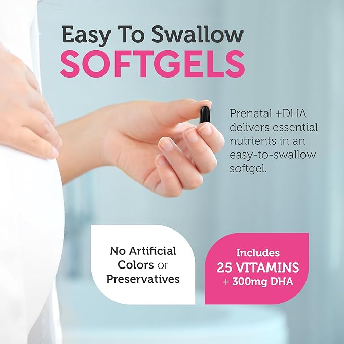 Zahler Prenatal Vitamin with DHA & Folate - DHA Supplements & Prenatal Multivitamin for Mother and Child - Kosher Prenatal DHA Prenatal Vitamins with Iron, Pre Natal Softgels (180 Count (Pack of 1))