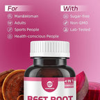 Beet Root Capsules 24000mg with Grape Seed Extract, Reishi Mushroom, Black Pepper, Beet Root Supplement 4 in 1 for Nitric Oxide and Health Circulation, 90 Rapid Release Capsules