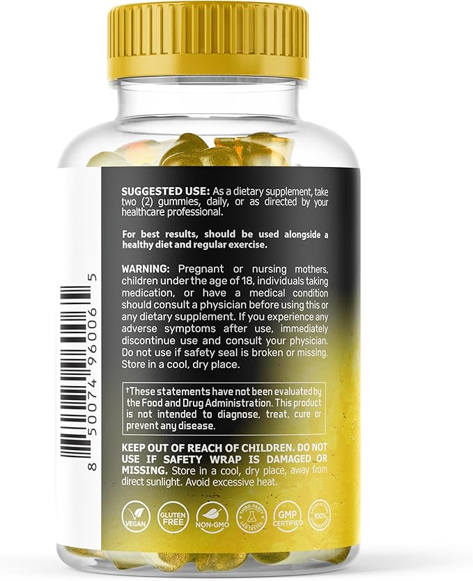Magnesium Glycinate Gummies, 1000 mg - Magnesium Supplement to Support Relaxation, Heart Health - Chewable Calm Magnesio Gummies for Adults, Glicinato De Magnesio - Tropical Fruits Flavor