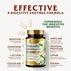 Probiotics 100 Billion CFU per Serving - 10 Strains & Prebiotics - Digestive Health, Gut & Immune Support - Supports Occasional Constipation, Gas & Bloating - Shelf Stable Bottled USA - 60 Capsules