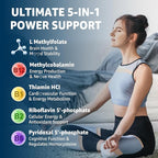 L-MethylFolate 15mg & Methyl B12 Gummies, Methylated B1, B2, B6 Multivitamins - Active 5-MTHF & High Absorption - Supports MTHFR Gene, Cognition, Homocysteine Levels, Folate Metabolism, Vegan, 120 Cts