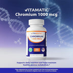 Vitamatic Chromium 1000 mcg | 365 Tablets | High Potency Chromium Picolinate | Non-GMO, Gluten Free (Pack of 2)