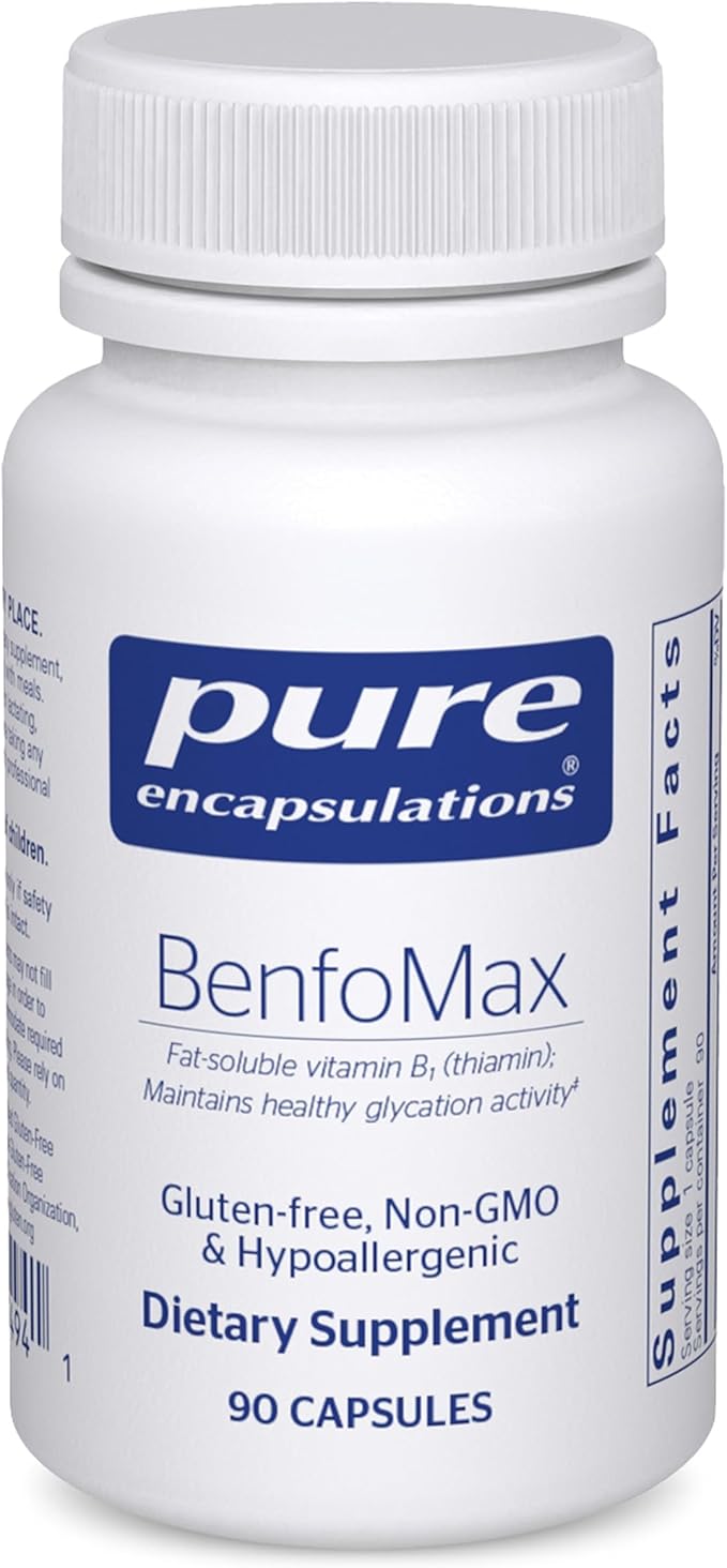 Pure Encapsulations BenfoMax 90's - 200 mg Benfotiamine - Vitamin B1 Thiamin Supplement - Supports Heart & Metabolism Health - Vegan & Non-GMO - 90 Capsules