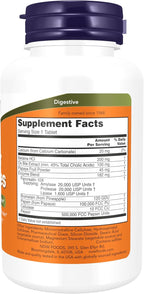 NOW Foods Supplements, Super Enzymes, Formulated with Bromelain, Ox Bile, Pancreatin and Papain, Super Enzymes, 90 Tablets