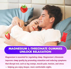 1000mg Magnesium L-Threonate Gummies for Kids & Adults - Muscle & Nervous System Support, Vegan, Sugar-Free Strawberry Flavor, 120 Gummies