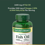 Nature's Bounty Odorless Fish Oil, 1200mg Omega-3 per Serving Including EPA & DHA, Supports Heart Health, Purified to Eliminate Mercury, Coated Softgels, Gluten Free,No Shellfish, 90 Count (Pack of 3)