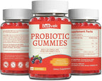 Probiotic Gummies 10 Billion CFU, Bacillus Coagulans for Digestive & Immune Support, Vegan, Non-GMO, Strawberry & Mixed Berry Flavor, 60 Count