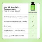 HUM Gut Instinct Daily Probiotics for Women and Men, Digestive Health, Lactobacillus, Bifidobacterium Strains for Immune Support, Probiotic Supplement for Healthy Gut Diversity, 30 Capsules