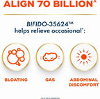Align Probiotic, 70 Billion CFU, 6 Strain Blend, Probiotics for Women and Men, Daily Probiotics for Digestive Health, Helps Relieve Occasional Bloating & Gas 30 Capsules