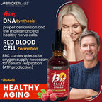 Bricker Labs B-12 Blast Liquid Vitamin B12 and Folic Acid Supplement, Support Energy Production, Great Tasting Liquid Vitamin B12 Dietary Supplement in Natural Raspberry Flavor, 2 fl oz Bottle