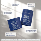 BodyHealth PerfectAmino - BCAA and EAA Powder for Pre and Post Workout - Amino Acid Energy Drink for Men and Women to Support Lean Muscle and Recovery - Unflavored (Lightly Sweetened) - 30 Servings
