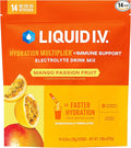 Liquid I.V.® Hydration Multiplier +Immune Support - Mango Passionfruit | Electrolyte Powder Drink Mix | 1 Pack (14 Servings)
