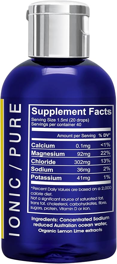 Aussie Trace Minerals - with Lemon Lime Organic Extracts | 2oz / 60mL | Electrolyte Hydration Drops | Magnesium Rich, Low Sodium