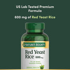 Nature's Bounty Red Yeast Rice Pills and Herbal Health Supplement, Dietary Additive, 600mg, 120 Capsules (Pack of 3)