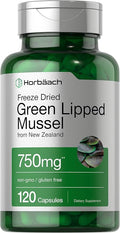 Horbäach Green Lipped Mussel |120 Capsules | from New Zealand | Premium Freeze Dried Mussel Powder | Non-GMO and Gluten Free