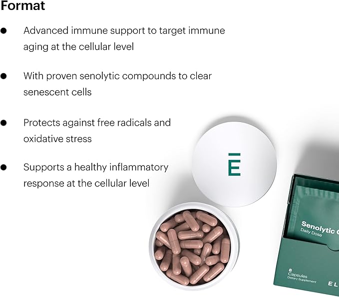 ELYSIUM Format Immune Support Supplement - Vitamin C Supplement, Immunity Support, Immune Defense, Intermittent Senolytic Complex Immune Support for Adults, Complete Immunity Supplement - 60ct