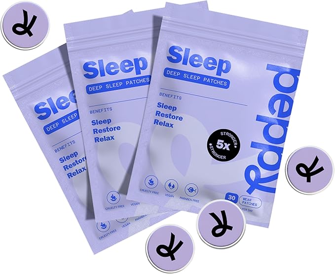 peppy Sleep Patches 3 Pack 90 Count - Nighttime Herbal Patch with Valerian, Hops & Natural Botanicals - Gentle Restful Sleep Aid Transdermal Patch for Adults - Relaxation Support