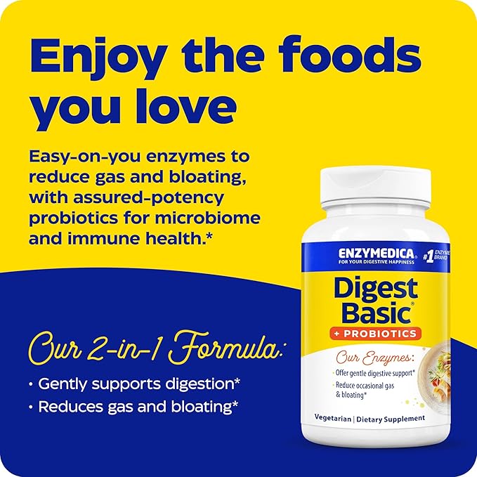 ENZYMEDICA Digest Basic + Probiotics Capsules, 90 Count