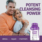 Herbtonics Liver Cleanse Detox & Repair | 20-in-1 Liver Detox Complex | Milk Thistle Supplement with Artichoke, Dandelion, Turmeric, Berberine | 240 Vegan Capsules