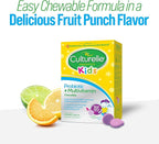 Culturelle Kids Probiotic + Complete Multivitamin Chewable for Kids,Ages 3+,Digestive Health,Oral Health&Immune Support-with 11 Vitamins&Minerals,Including Vitamin C,D3-&Zinc,30 Count (Pack of 2)
