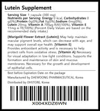 Lutein Supplement with Vitamin A & Vitamin E, Eye Wellness Support, Plant-Based Marigold Extract, Daily Softgel, 20mg Lutein Per Serving, 30-Day Supply, Made in Korea