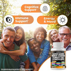 Vitamax Lions Mane Mushroom, Turkey Tail, Chaga & Reishi, Cordyceps Shiitake White Elm King Trumpet Nameko Oyster Porcini Focus & Energy - Made in USA