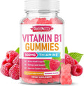 MEENCCD Vitamin B1 Gummies 500mg, Thiamine B1 Supplement Supports Energy Production, B1 Vitamin for Adults & Kids, Sugar-Free, Vegan, Raspberry Flavor, 60 Count